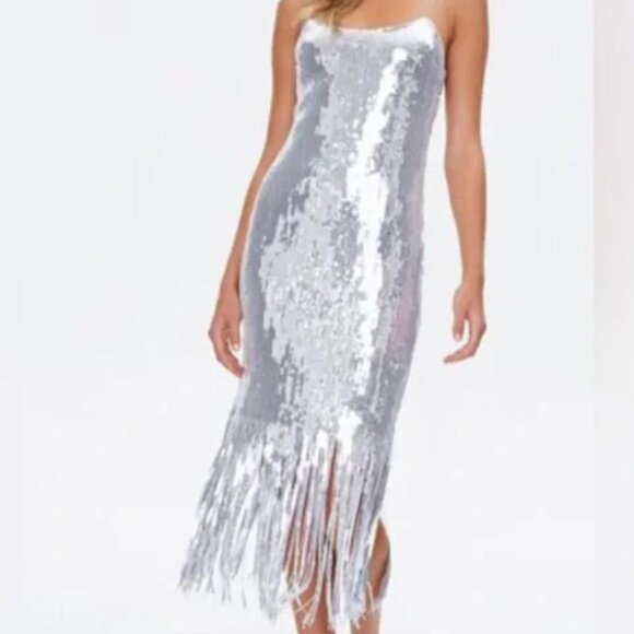 Forever 21 Sequin Cami Midi Dress - Picture 1 of 3